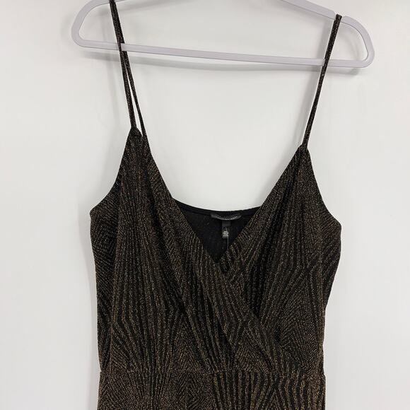 Topshop Metallic Jumper Sz 10 Gold Black Y2K Holiday Clubwear Geometric NWT Glam - Picture 4 of 12